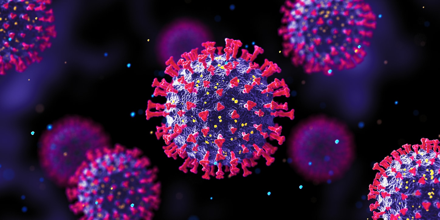 Coronavirus New Strain Wide Dark Background